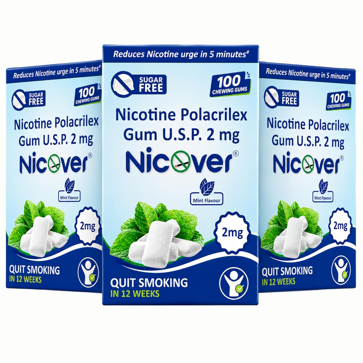 Nicover® Nicotine Gum — Sugar-Free Mint (2mg)
