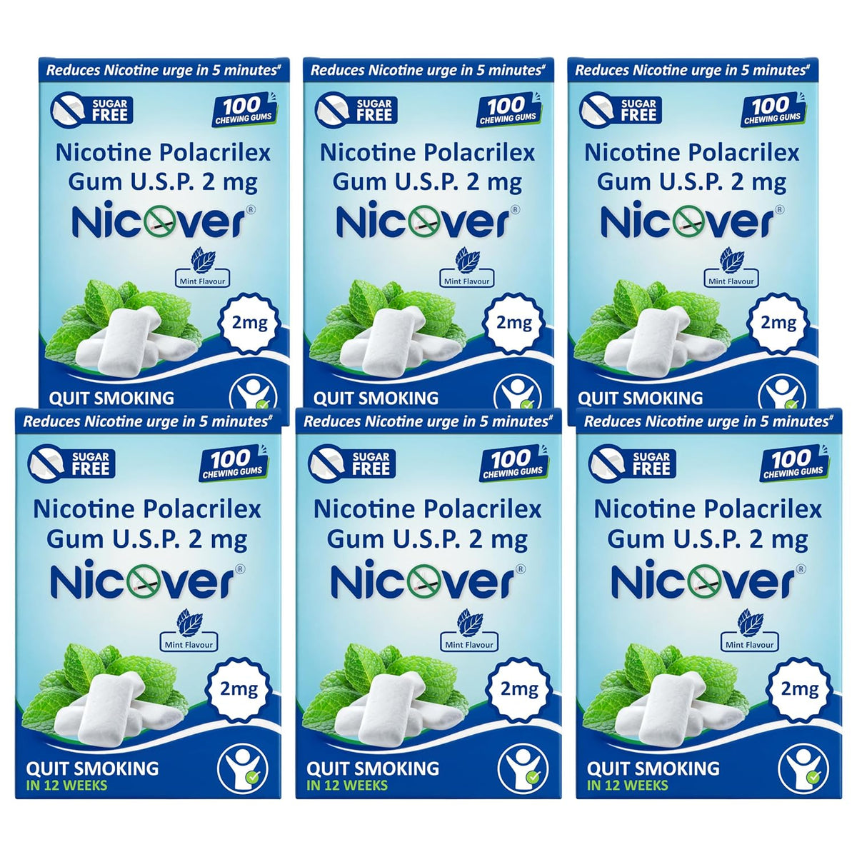 Nicover® Nicotine Gum — Sugar-Free Mint (2mg)